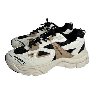 Steve Madden Shoes Women's Size 9.5 Cream Black‎ Clydie Chunky Platform Sneakers